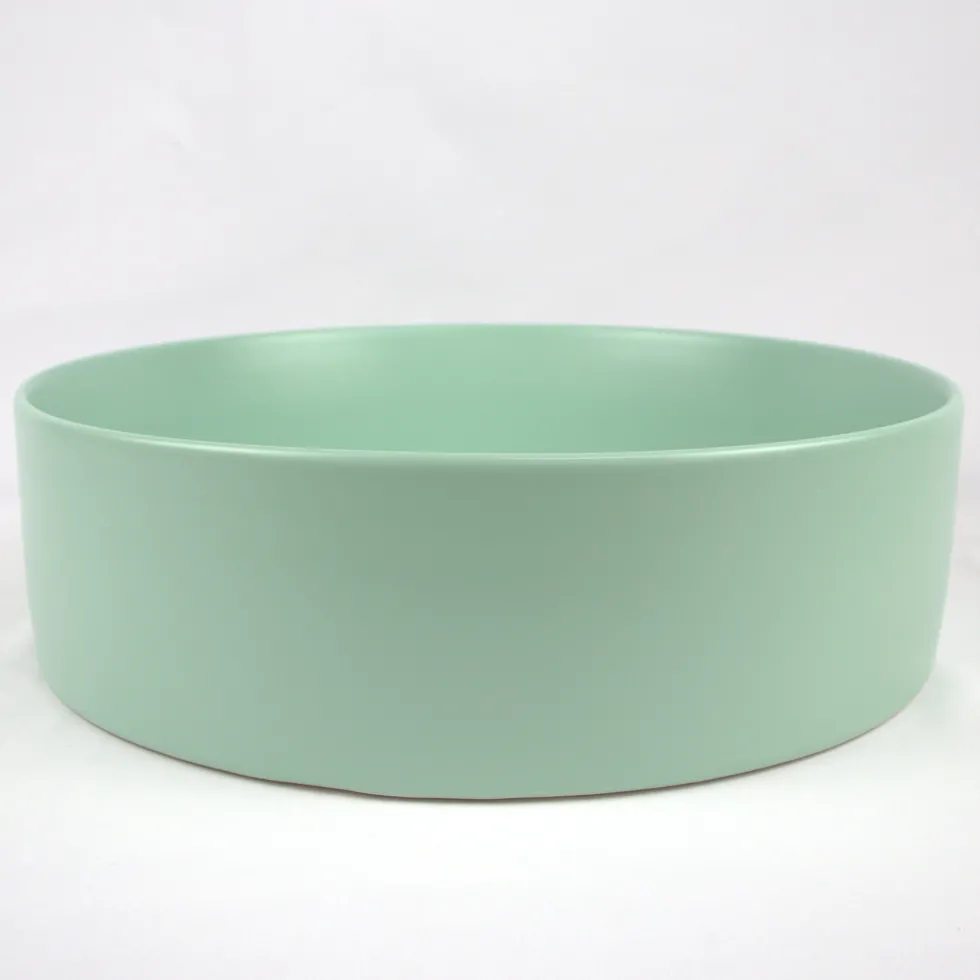 Drench Hue Round Countertop Basin - Minty Green