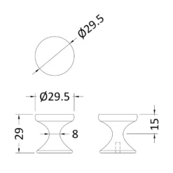 Drench Indented Round Knob Furniture Handle