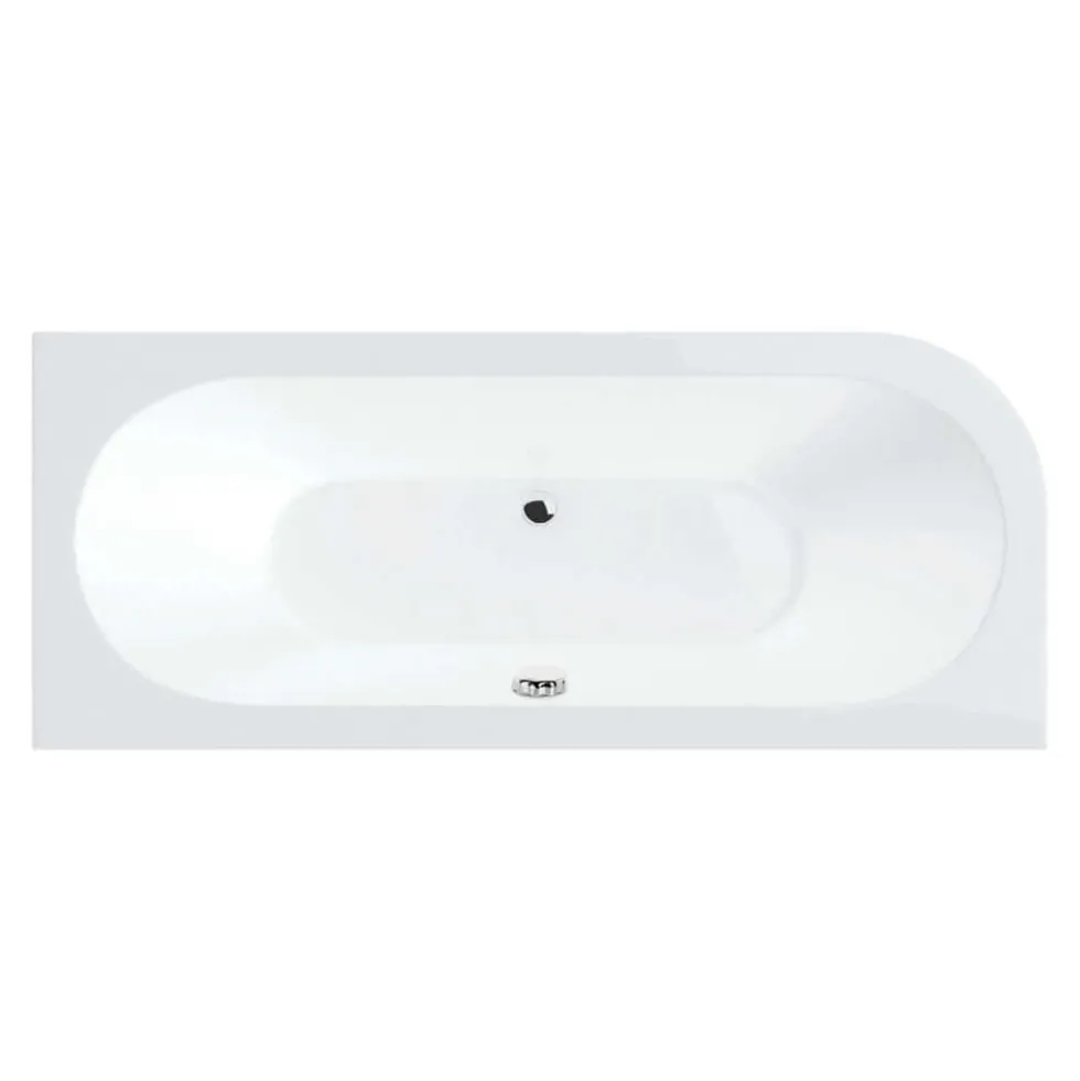 Drench J Shaped Double Ended Corner Bath & Front Panel - 1650 x 725mm