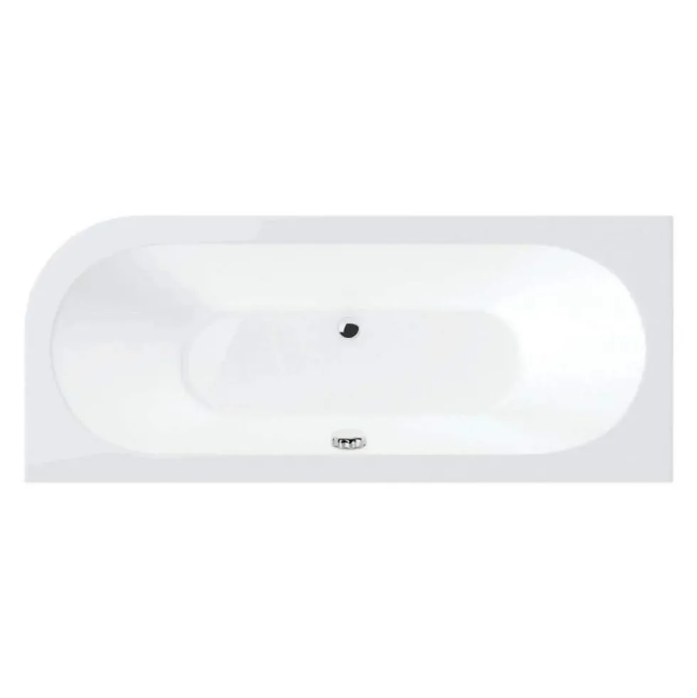 Drench J Shaped Double Ended Corner Bath & Front Panel - 1650 x 725mm