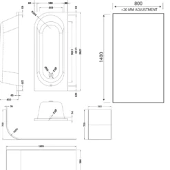 Drench J Shaped Shower Bath with Panel & Shower Screen