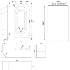 Drench J Shaped Shower Bath with Panel & Shower Screen