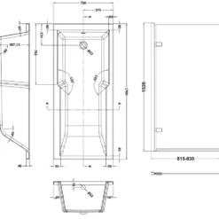 Drench Keyhole Shower Bath & Brushed Brass Shower Screen