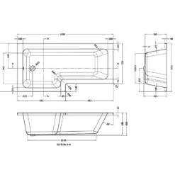 Drench L Shaped Shower Bath & Optional Panel - 1700mm