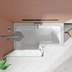Drench L Shaped Shower Bath with Panel and Shower Screen - 1500mm