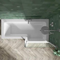 Drench L Shaped Shower Bath with Panel and Shower Screen - 1700mm