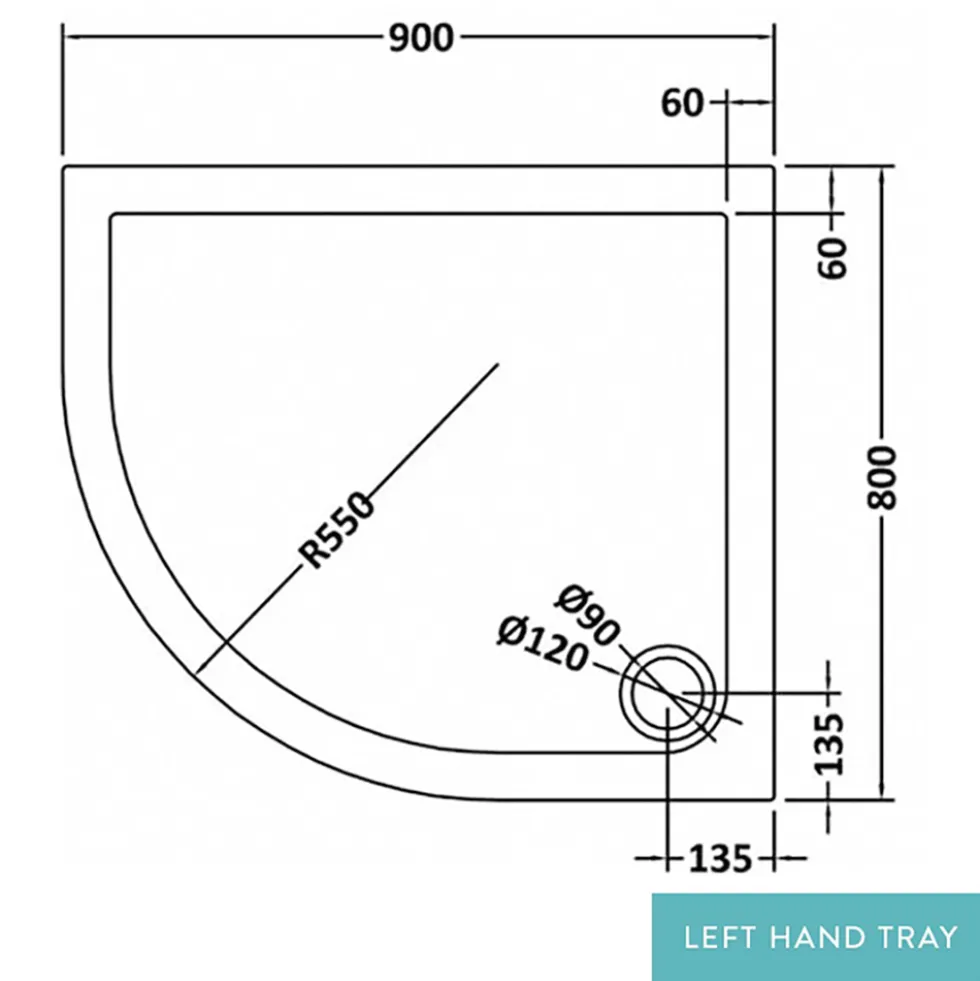 Drench MineralStone 40mm Low Profile Quadrant Shower Tray