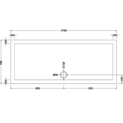 Drench MineralStone 40mm Low Profile Rectangular Shower Tray