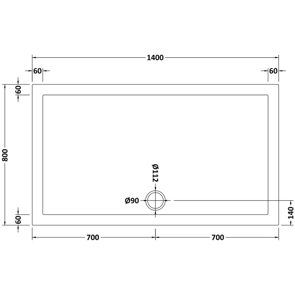 Drench MineralStone 40mm Low Profile Rectangular Shower Tray