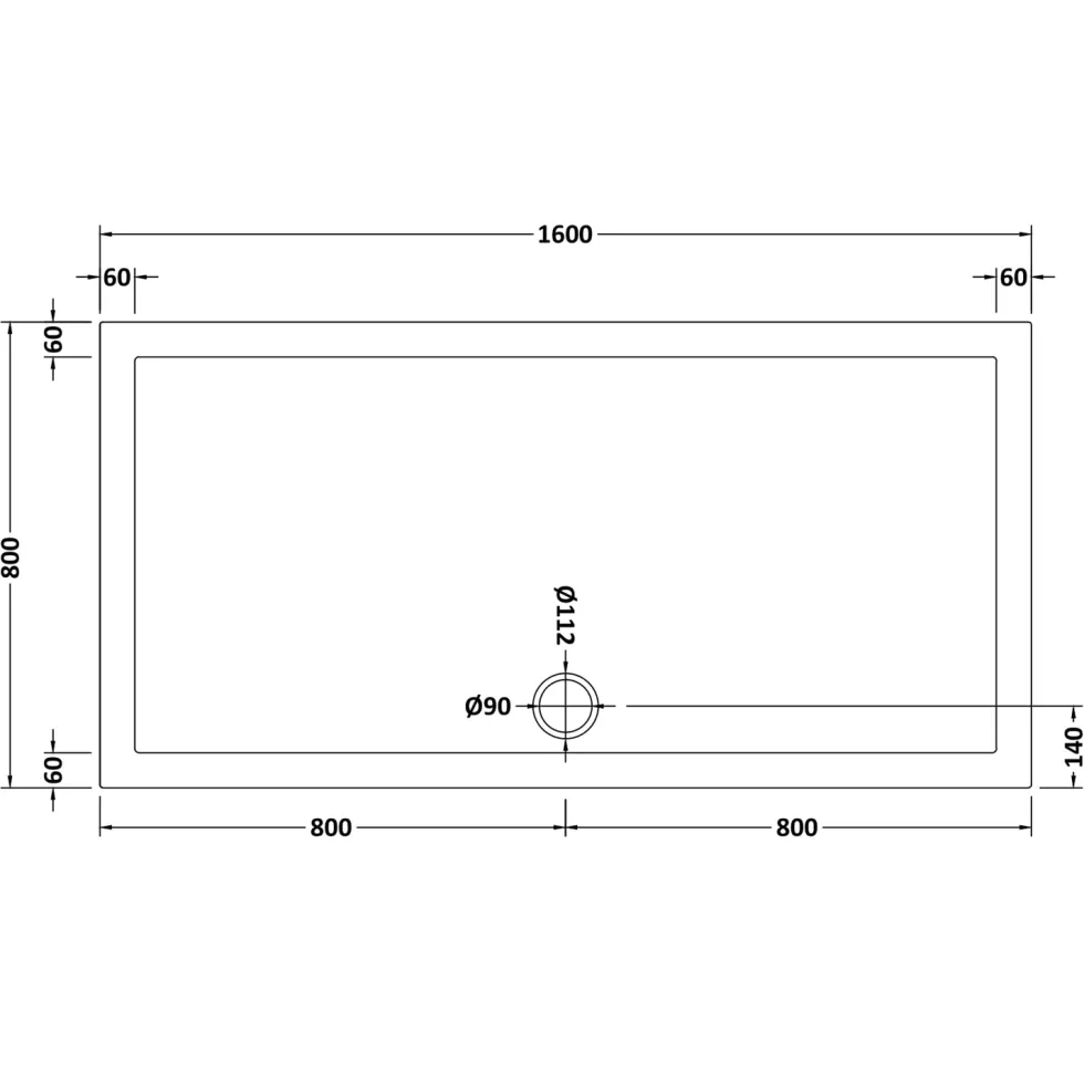 Drench MineralStone 40mm Low Profile Rectangular Shower Tray