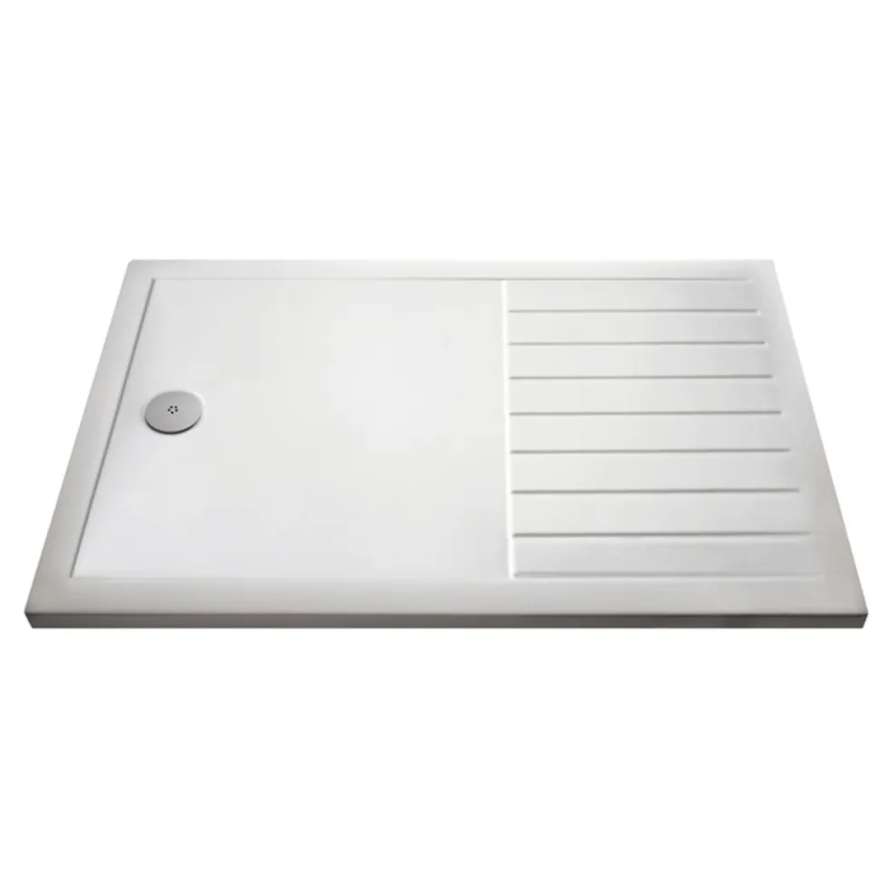Drench MineralStone Walk In Shower Tray with Draining Area