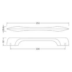 Drench Modern D Bar Furniture Handle - 224mm Centres