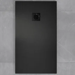 Drench Naturals Black Thin Slate-Effect Rectangular Shower Tray - 11 Sizes