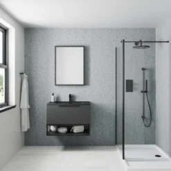 Drench Naturals Grey Terrazzo PVC Waterproof Bathroom Wall Panel - 1000 x 2400mm