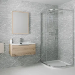 Drench Naturals Matt Grey Marble PVC Waterproof Bathroom Wall Panel - 1000 x 2400mm