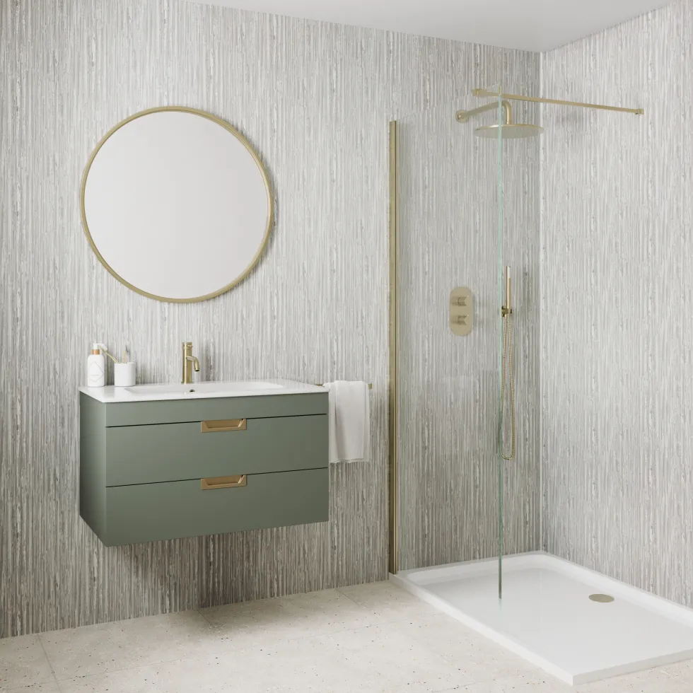 Drench Naturals Matt Stone PVC Waterproof Bathroom Wall Panel - 1000 x 2400mm