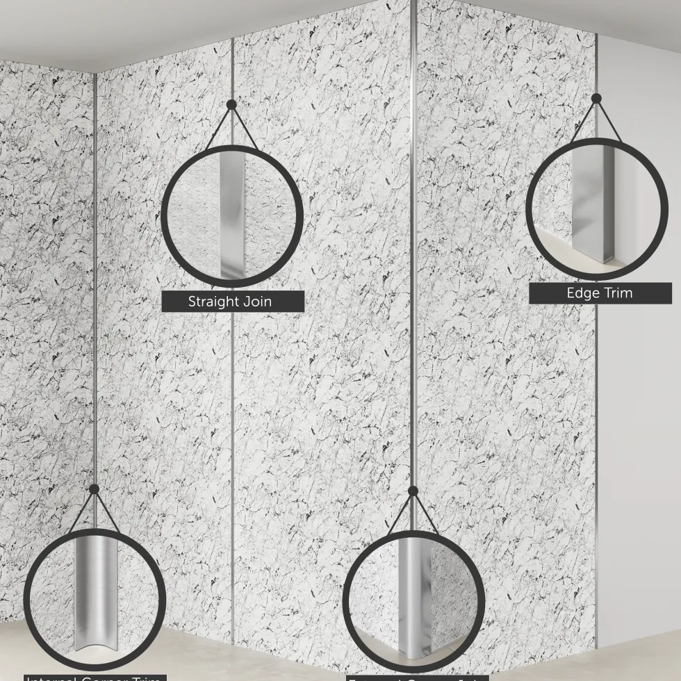 Drench Naturals Matt Stone PVC Waterproof Bathroom Wall Panel - 1000 x 2400mm