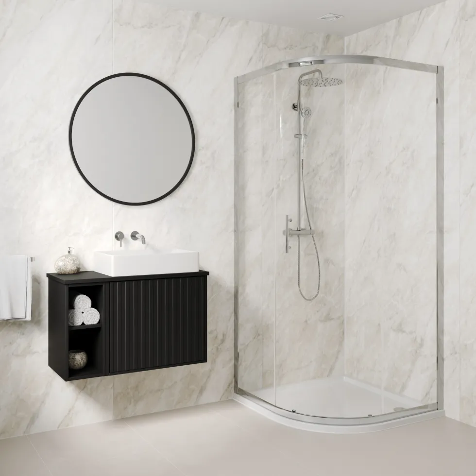 Drench Naturals Pergamon Marble PVC Waterproof Bathroom Wall Panel - 1000 x 2400mm