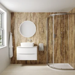 Drench Naturals Rustic Oak PVC Waterproof Bathroom Wall Panel - 1000 x 2400mm