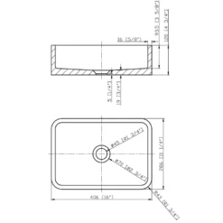 Drench Naturals Stone Texture Rectangular Countertop Basin with Waste