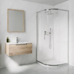 Drench Naturals White Marble PVC Waterproof Bathroom Wall Panel - 1000 x 2400mm