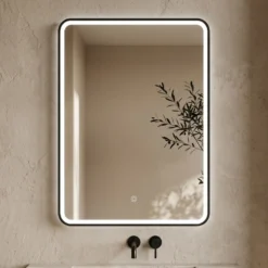 Drench Noir LED Illuminated Black Framed Mirror with Demister Pad - 500 x 700mm