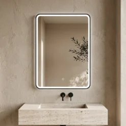 Drench Noir LED Illuminated Black Framed Mirror with Demister Pad - 500 x 700mm