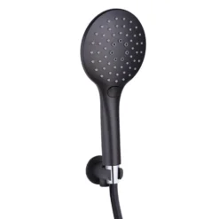 Drench Noir Matt Black Round Concealed Shower System with Fixed Head & Wall Mounted Shower Handset