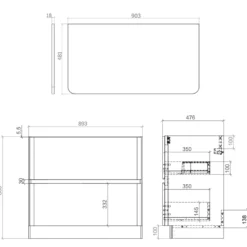 Drench Origin 900mm Floorstanding Vanity Unit & Countertop