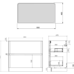 Drench Origin 900mm Floorstanding Vanity Unit & Countertop