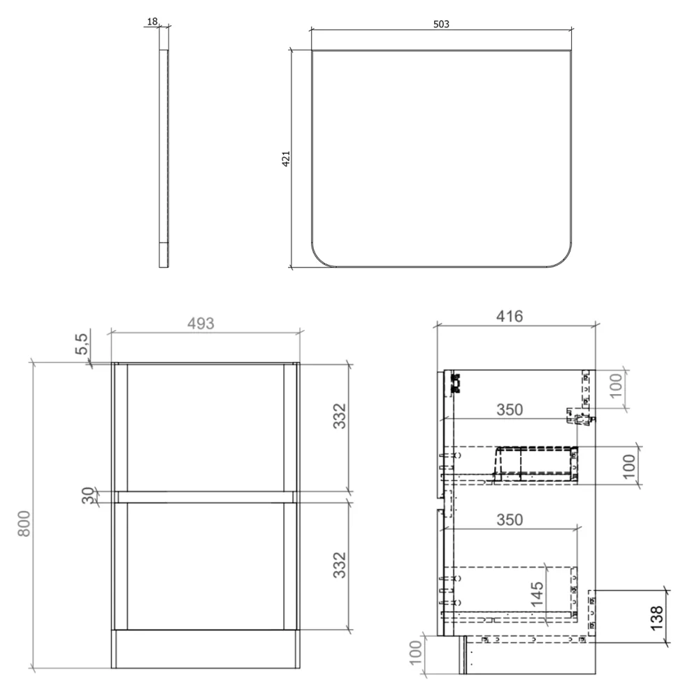 Drench Origin 500mm Floorstanding Vanity Unit & Countertop