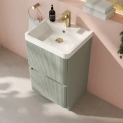 Drench Origin 500mm Fluted Floorstanding Vanity Unit & Basin