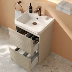 Drench Origin 500mm Fluted Floorstanding Vanity Unit & Basin
