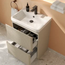 Drench Origin 600mm Fluted Floorstanding Vanity Unit & Basin