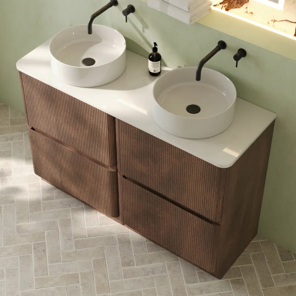 Drench Origin 1200mm Fluted Floorstanding Vanity Unit & Countertop