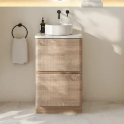 Drench Origin 500mm Fluted Floorstanding Vanity Unit & Countertop