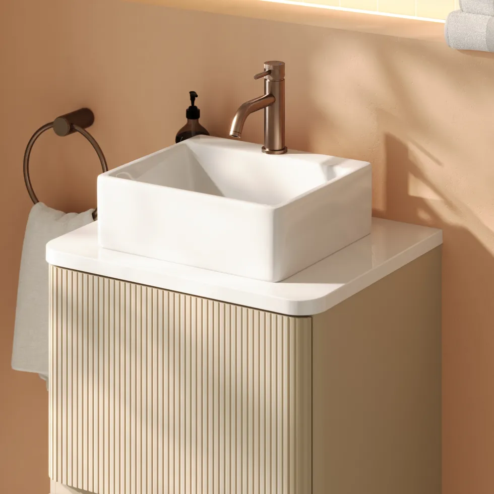 Drench Origin 500mm Fluted Floorstanding Vanity Unit & Countertop