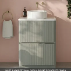 Drench Origin 600mm Fluted Floorstanding Vanity Unit & Countertop