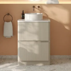 Drench Origin 600mm Fluted Floorstanding Vanity Unit & Countertop