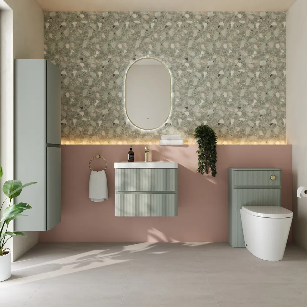 Drench Origin 600mm Fluted Wall Mounted Vanity Unit & Basin