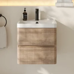 Drench Origin 500mm Fluted Wall Mounted Vanity Unit & Basin