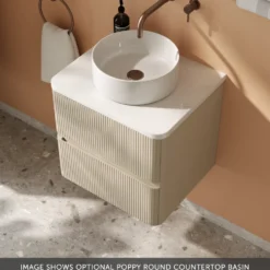 Drench Origin 500mm Fluted Wall Mounted Vanity Unit & Countertop