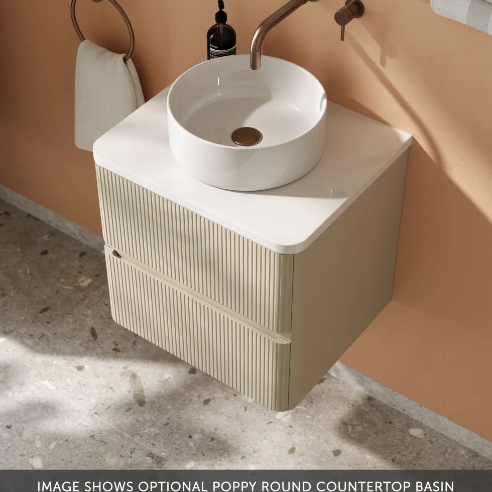 Drench Origin 500mm Fluted Wall Mounted Vanity Unit & Countertop