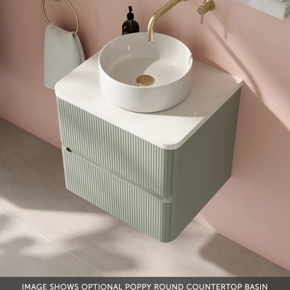 Drench Origin 500mm Fluted Wall Mounted Vanity Unit & Countertop