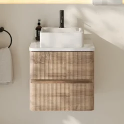 Drench Origin 500mm Fluted Wall Mounted Vanity Unit & Countertop