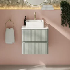 Drench Origin 500mm Fluted Wall Mounted Vanity Unit & Countertop