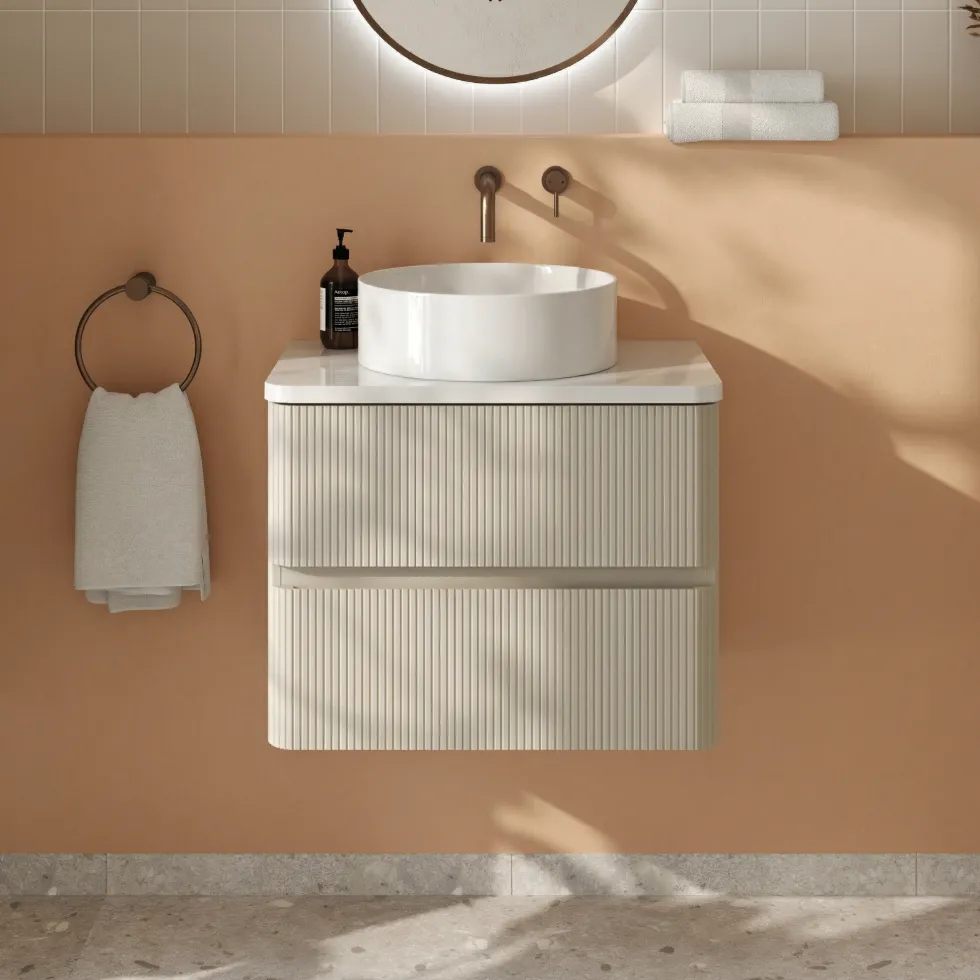 Drench Origin 600mm Fluted Wall Mounted Vanity Unit & Countertop