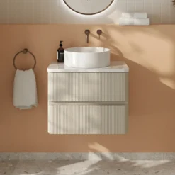 Drench Origin 600mm Fluted Wall Mounted Vanity Unit & Countertop