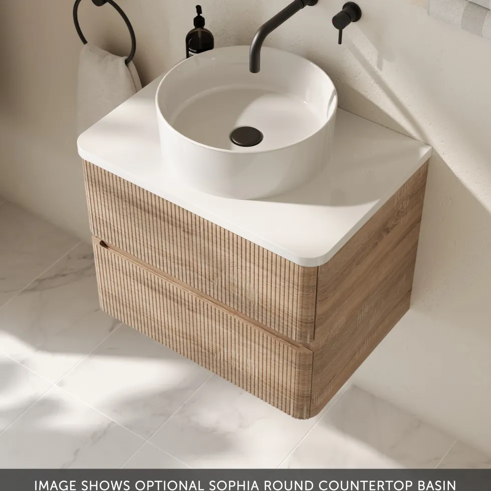 Drench Origin 600mm Fluted Wall Mounted Vanity Unit & Countertop