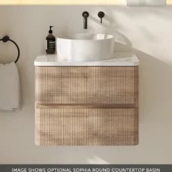 Drench Origin 600mm Fluted Wall Mounted Vanity Unit & Countertop